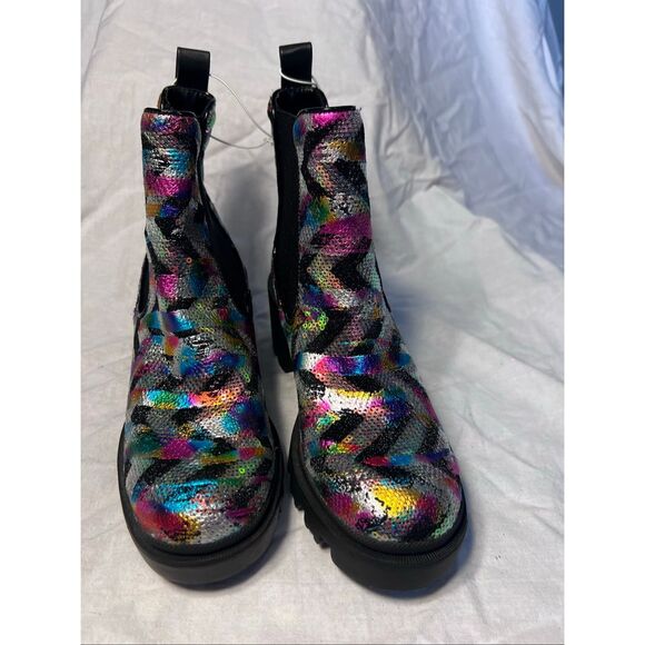 Betsey Johnson Rowann multi-sequin lug sole booties - Picture 4 of 9